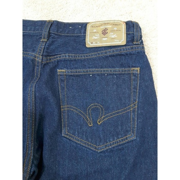 ROCAWEAR DENIM CO.~Men's Size 34×32~Blue Denim Jeans Button-Fly,100% Cotton. - Picture 3 of 12